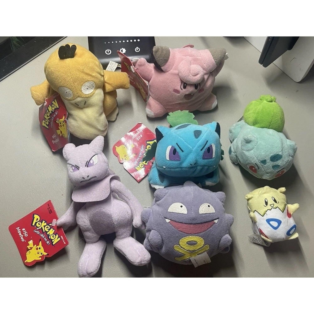 Pokémon Vintage Lot Of 7 Stuffed Figures ,4 With tags
